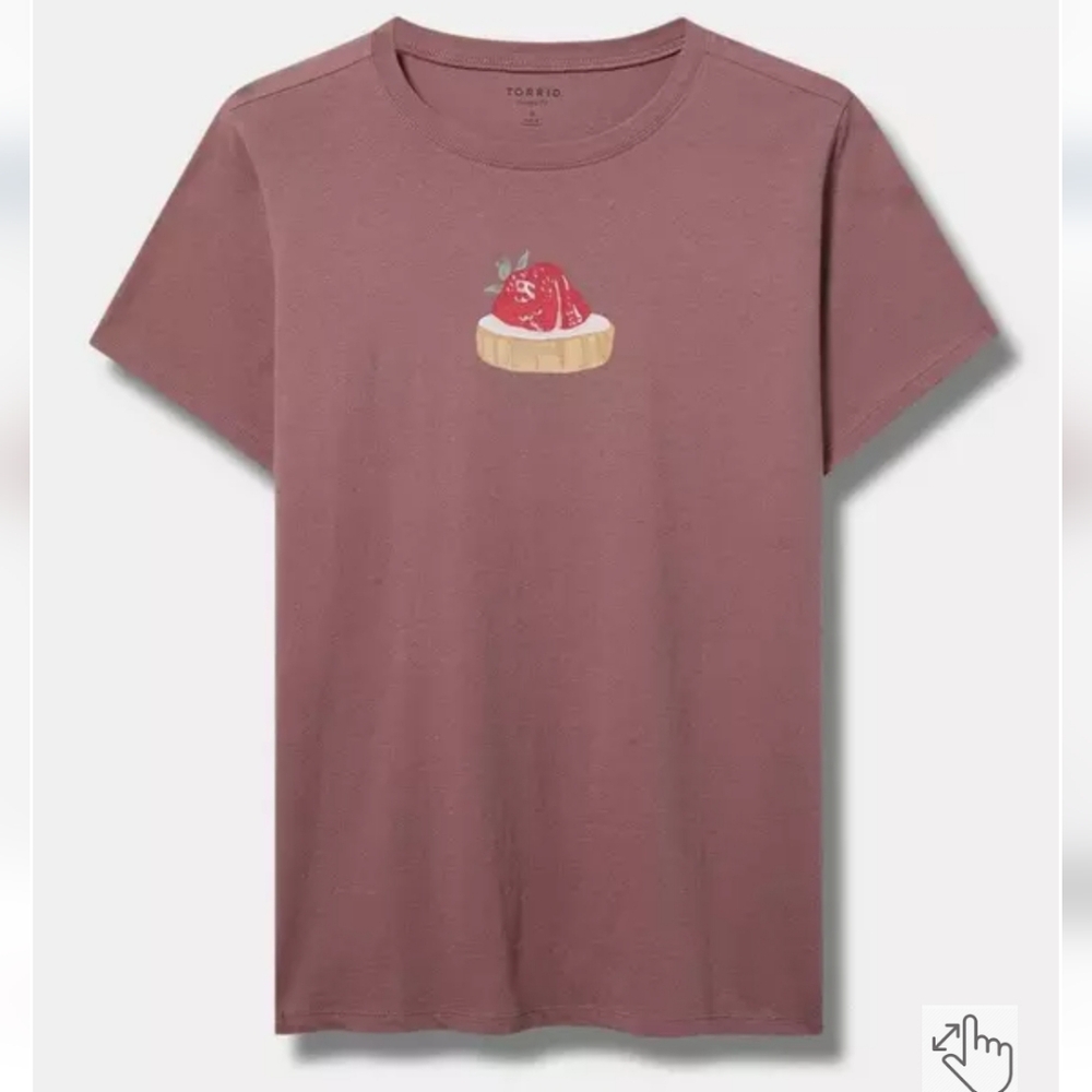 Torrid Mauve Graphic Strawberry Tart Tee
